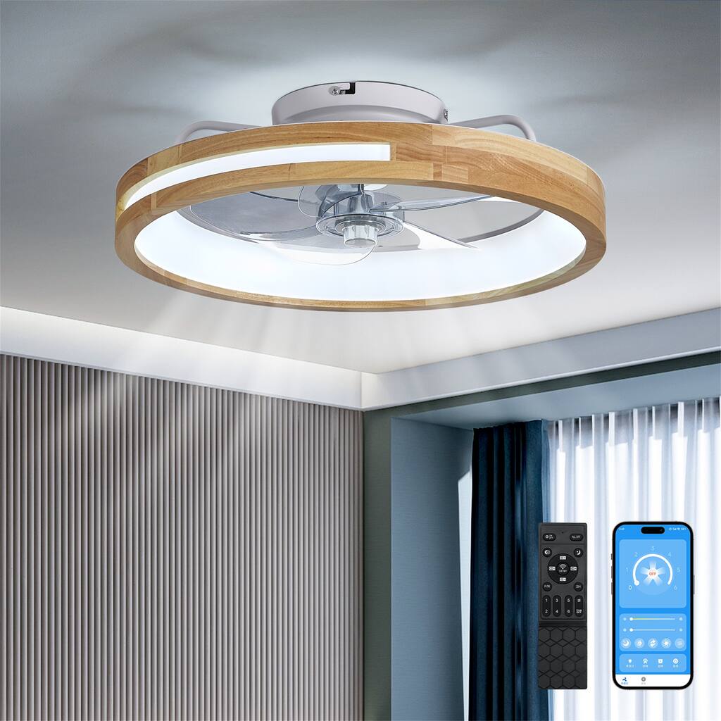 20" Ultra-Thin Quiet Ceiling Fan with Light
