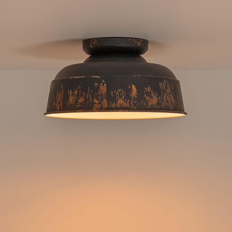 2-Light Farmhouse Semi Flush Mount Ceiling Light