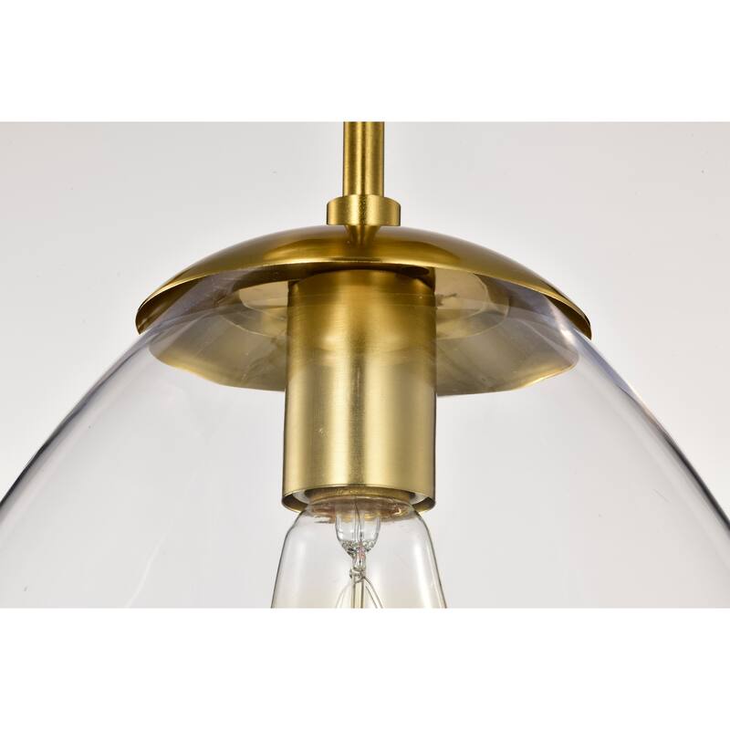 Zylo Semi-Flush Mount Metal Ceiling Lamp with Clear Glass Shade