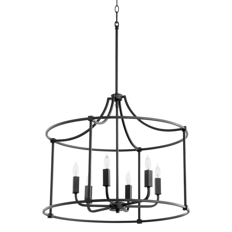 Quorum International 646-6 Olympus 6 Light 25" Wide Taper Candle - Textured Black