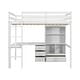 preview thumbnail 4 of 9, Full Size Wood Loft Bed with Desk, Storage shelves and Drawers, Built-in Ladder