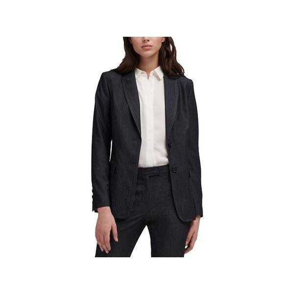 Shop Dkny Womens Navy Wear To Work Jacket Size L Overstock