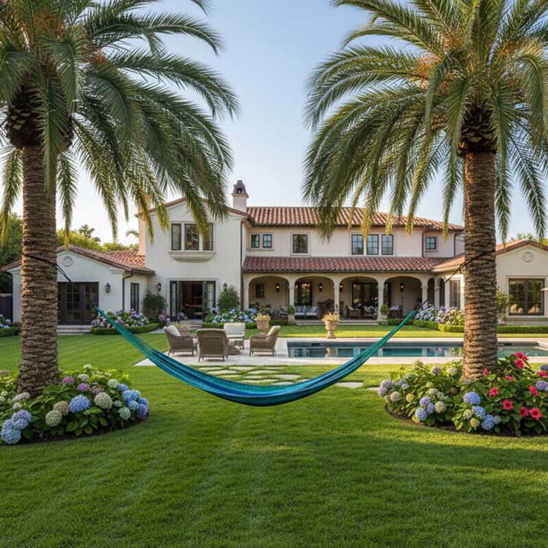 Mayan Family Hammock XXL Blue Handwoven Thick Cord - 880-lb. Capacity