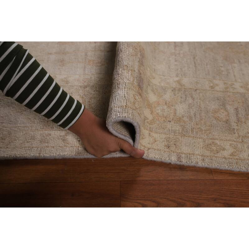 Transitional Oushak Vegetable Dye Turkish Rug Hand-Knotted Wool Carpet - 5'11"x 9'0"