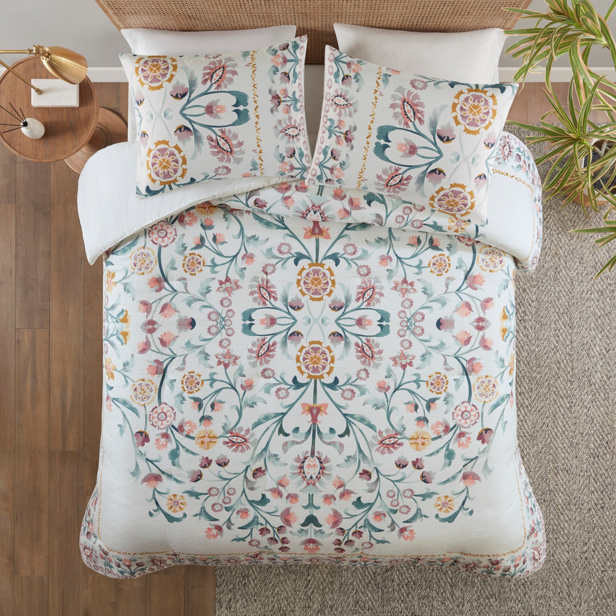 Gracie Mills Ray 3 Piece Boho Chic Tufted Cotton Chenille Medallion Duvet Set Bed Bath Beyond 40135882