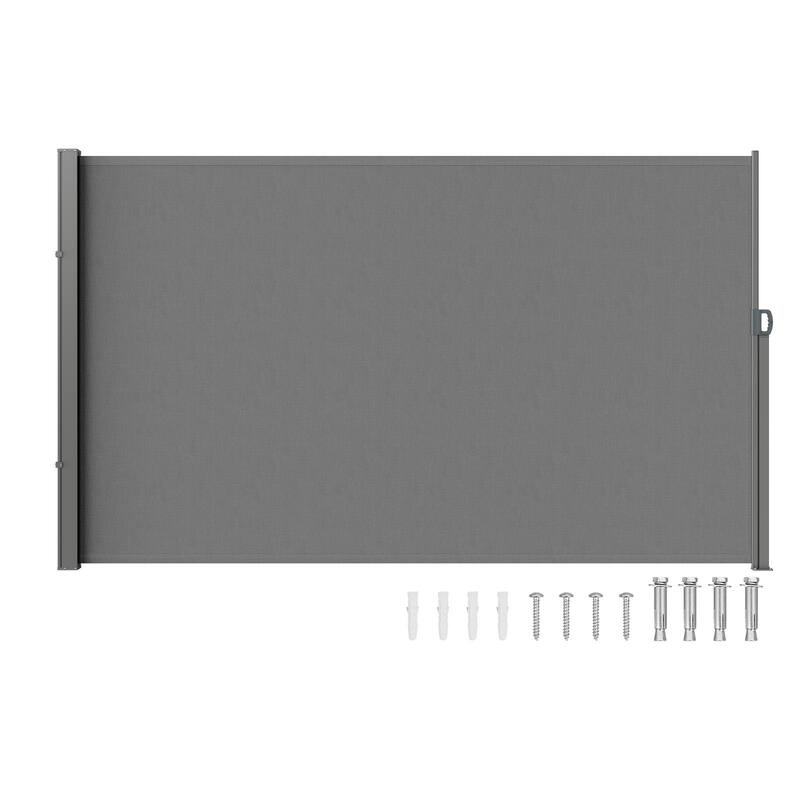 71''x 138'' Outdoor Patio Privacy Screen Awning with Retractable Handle