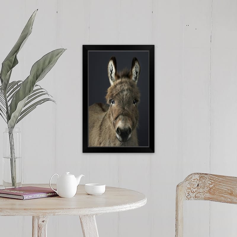 "Stanley the Donkey" Black Framed Print - 16 x 24
