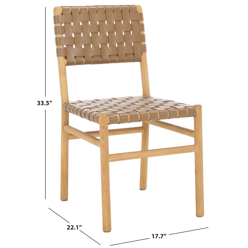 SAFAVIEH Couture Jeremiah Woven Leather Dining Chair - 18"W x 22"D x 34"H