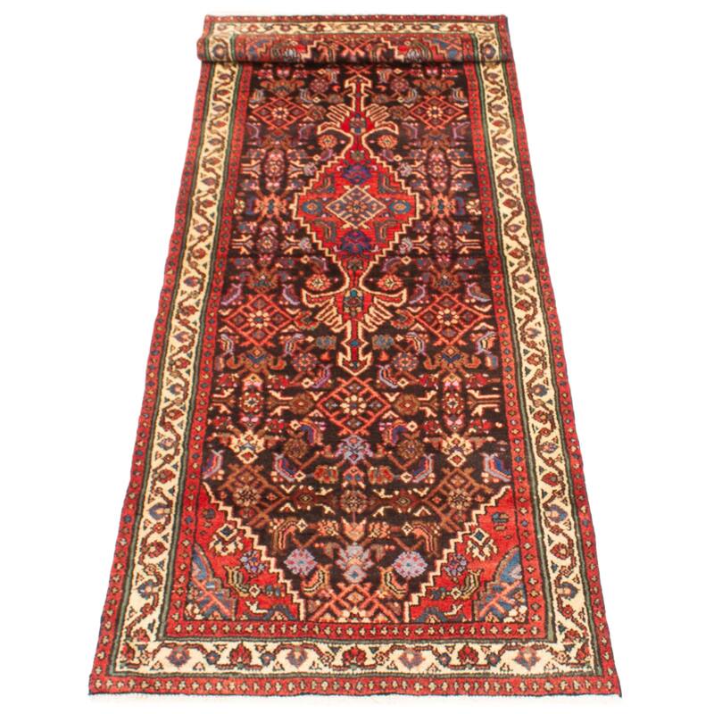 ECARPETGALLERY Hand-knotted Andelz Black Wool Rug - 3'2 x 10'2