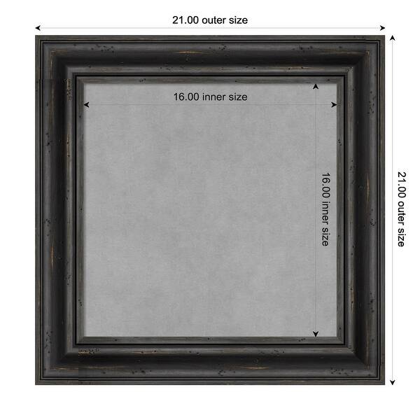 dimension image slide 5 of 17, Amanti Art Rustic Pine Black Framed Magnetic Board