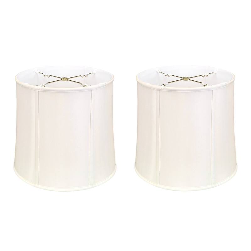 Royal Designs Drum Lamp Shade, White, 14x15x15 - Set of 2