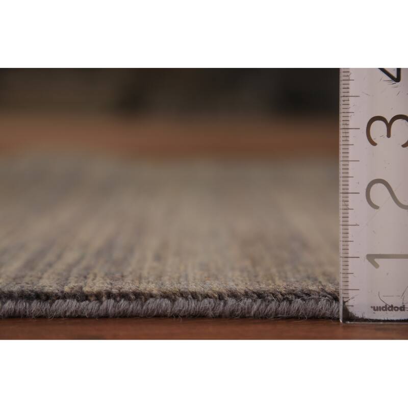 Brown & Gray Modern Gabbeh Runner Rug Handmade Wool Carpet - 2'10" x 9'6"
