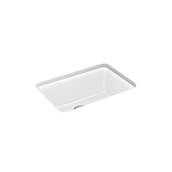 KOHLER Cairn 27-1/2 in. x 18-5/16 in. x 9-1/2 in. Neoroc Granite Composite Undermount Single-Bowl Kitchen Sink In Matte Black