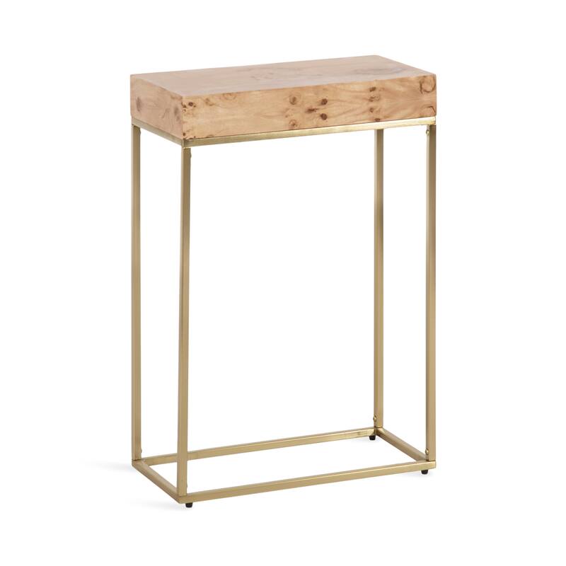 Kate and Laurel Karlsen Wood and Metal Slim Side Table