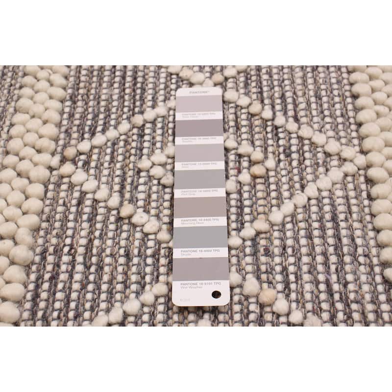 ECARPETGALLERY Braid weave Sienna Taupe Wool Rug - 6'0 x 9'1