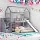 preview thumbnail 1 of 18, Twin Over Twin Bunk Bed with Slide and Storage,Kids Bed Design