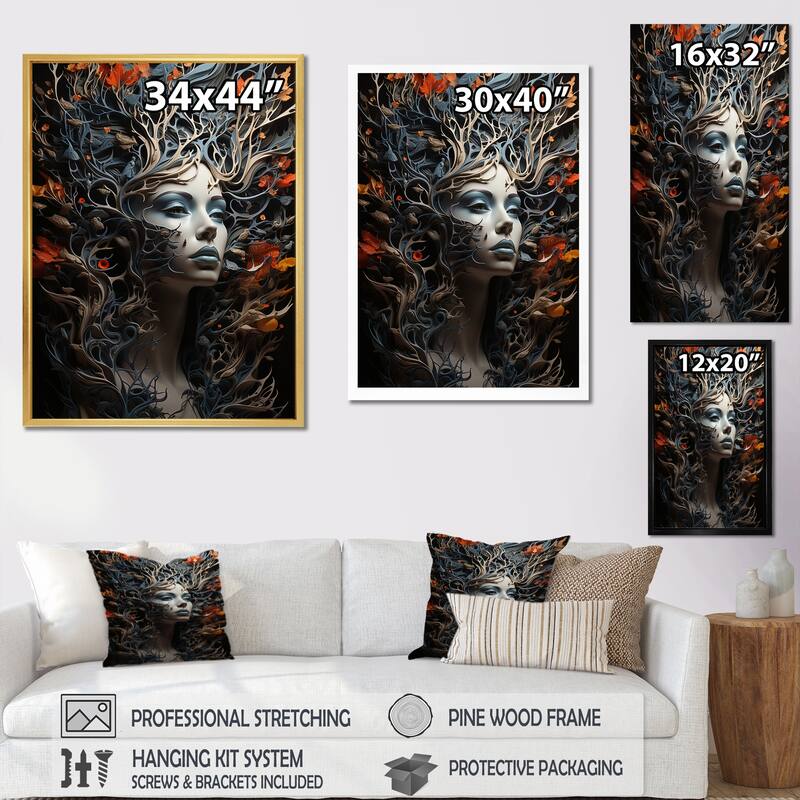 Designart "Surrealism Metamorphosis Of Shadows" Surrealism Canvas Wall Art