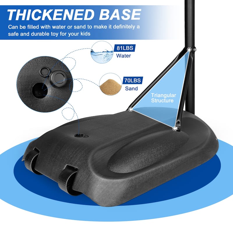 Portable Basketball Hoop Adjustable 7.5Ft - 9.2Ft With 32 Inch Backboard