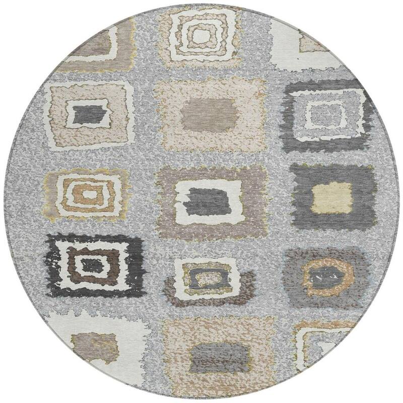 HomeRoots Geometric Transitional Rectangle Outdoor Rug