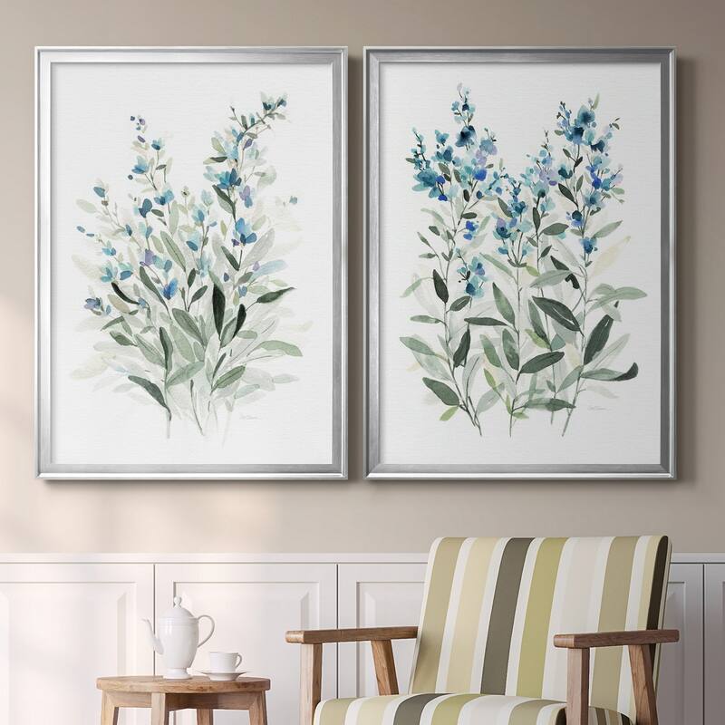 Delicate Blue Botanical I Premium Framed Print - Ready to Hang - Multi-Color