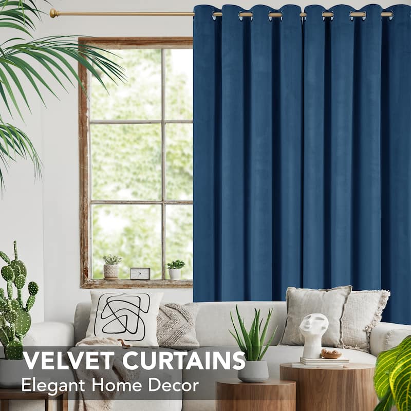 Deconovo Velvet Blackout Curtains, 2 Panels, Thermal Insulated