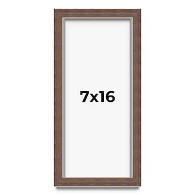 7x16 Shadow Box Frame Brown | 1.125 inches Deep Real Wood Rustic