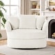 preview thumbnail 48 of 54, Oversized 43" W Plush Corduroy Recessed Arm Swivel Barrel Chair