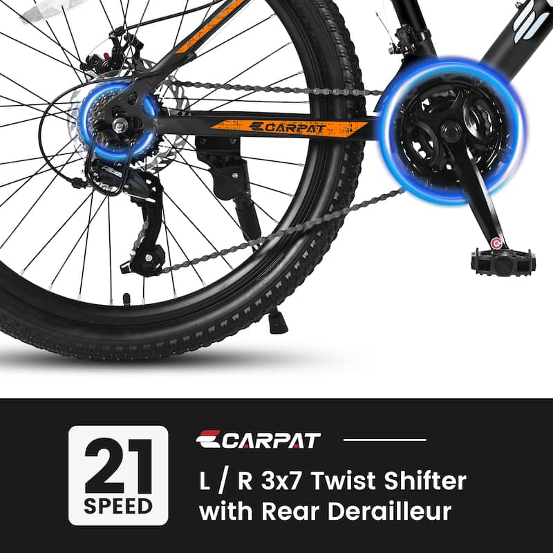 26 Inch Mountain Bike, Shimano 21 Speeds with Mechanical Disc Brakes,Suspension MTB Bikes Mountain Bicycle