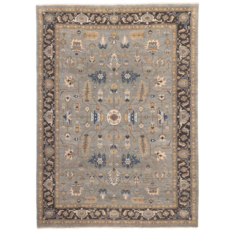 ECARPETGALLERY Hand-knotted Finest Agra Jaipur Teal Wool Rug - 9'6 x 13'4