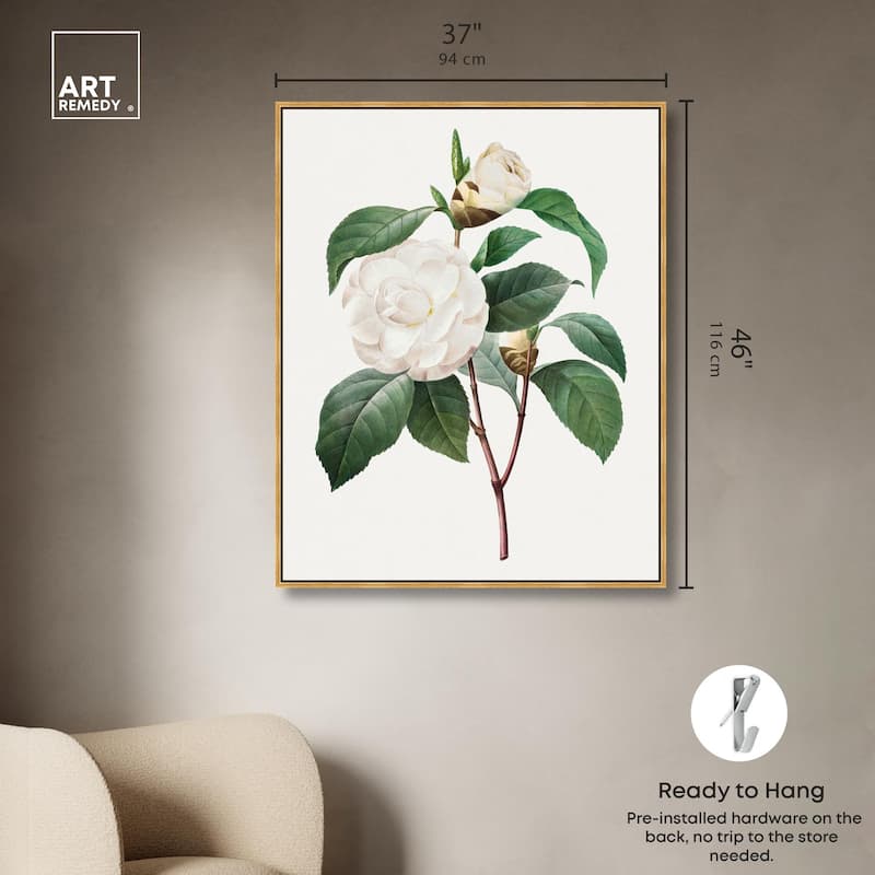 White Camellia Canvas by Art Remedy