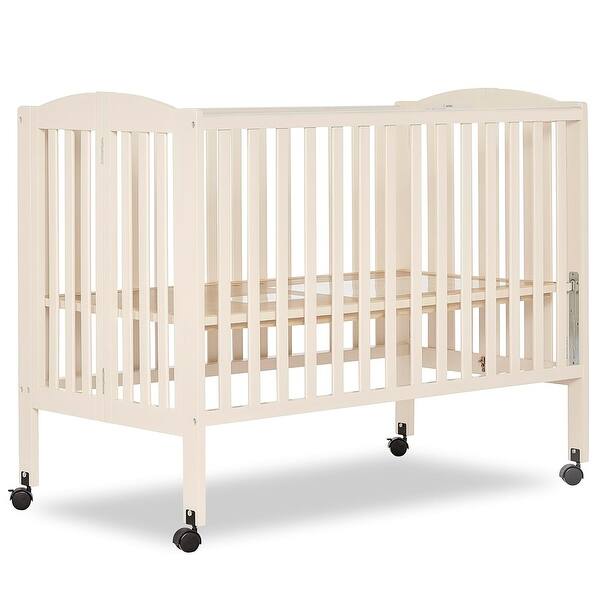 slide 2 of 9, Dream On Me, Folding Full Size Crib French White