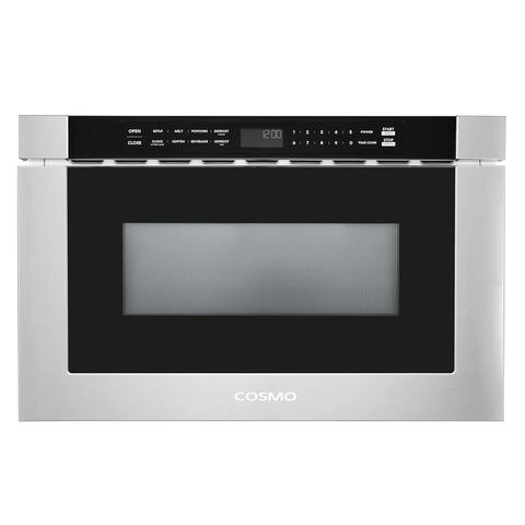 Cosmo 24 in. Built-in Microwave Drawer with Auto Presets in Stainless Steel