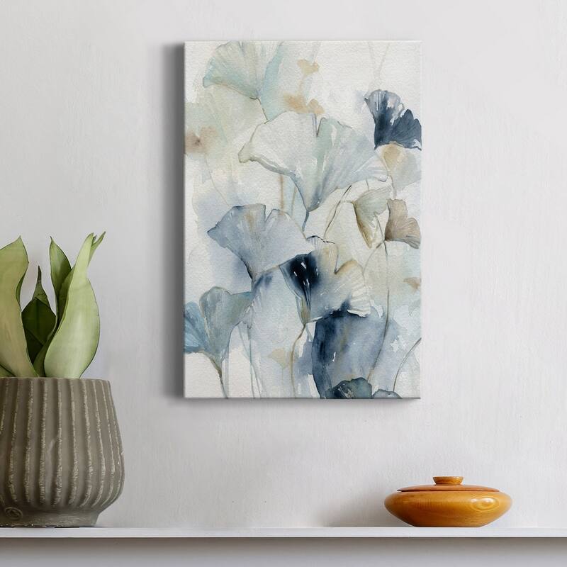 Indigo Ginkgo I Premium Gallery Wrapped Canvas - Ready to Hang
