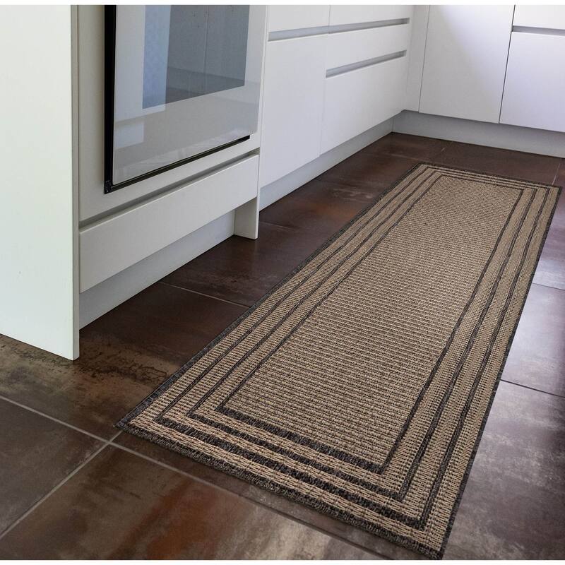 Liora Manne Monaco Striped Border Indoor/Outdoor Area Rug