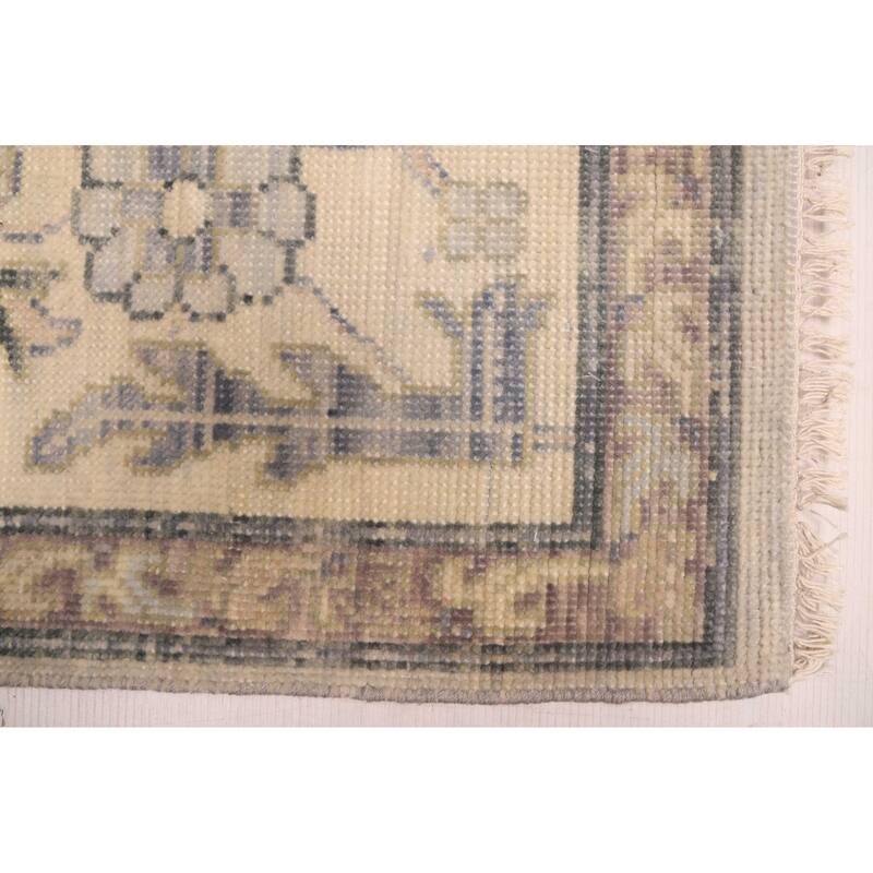 ECARPETGALLERY Hand-knotted Modern Oushak Light Blue, Light Grey Wool Rug - 9'1 x 11'10