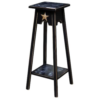 Country-Style Plant Stand with Rustic Star