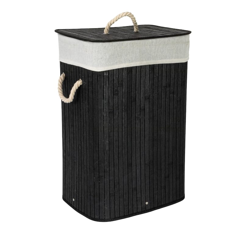 Household Essentials Bamboo Laundry Hamper with Handles and Removable Laundry Bag