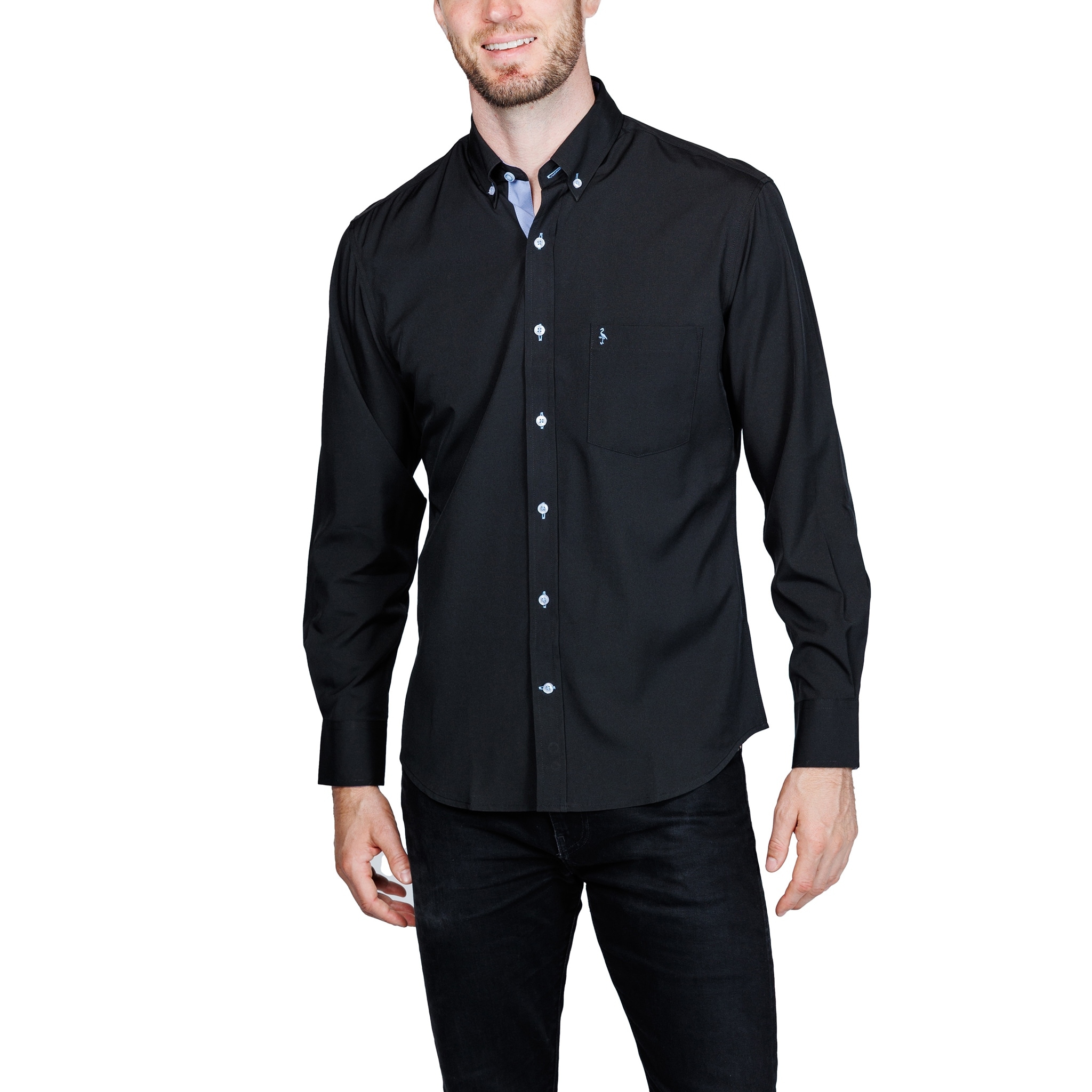 TailorByrd Men's Mélange Performance Button-Down Shirt