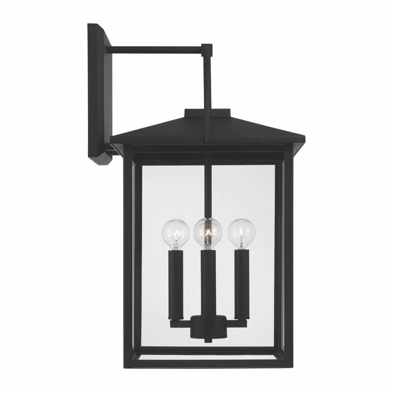 Bryson Black Outdoor Wall Lantern w/ Clear Glass