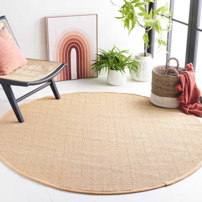 SAFAVIEH Natural Fiber Palma Jute Rug - 6' Round - Natural/Beige