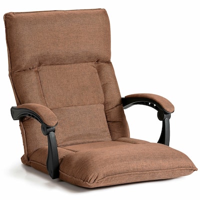 Position Floor Chair Lazy Sofa with Adjustable Back Headrest Waist - 26.5" x 29" x 29.5" (L x W x H)