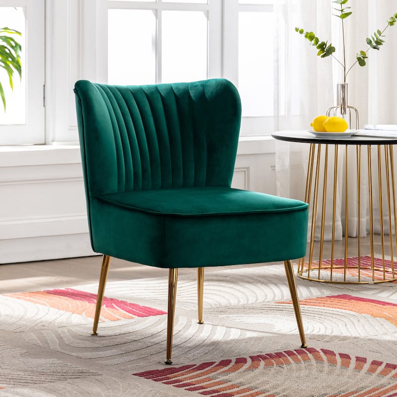 Haven Contemporary Velvet Upholstered Accent Chair - Green