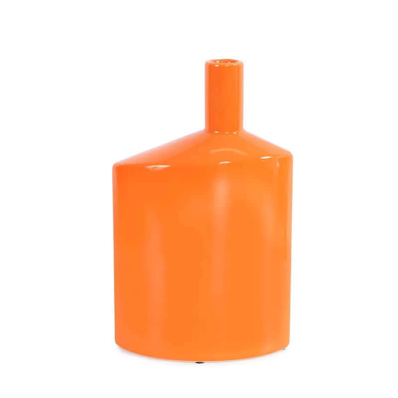 Allan Andrews Contemporary Glossy Orange Ceramic Vase