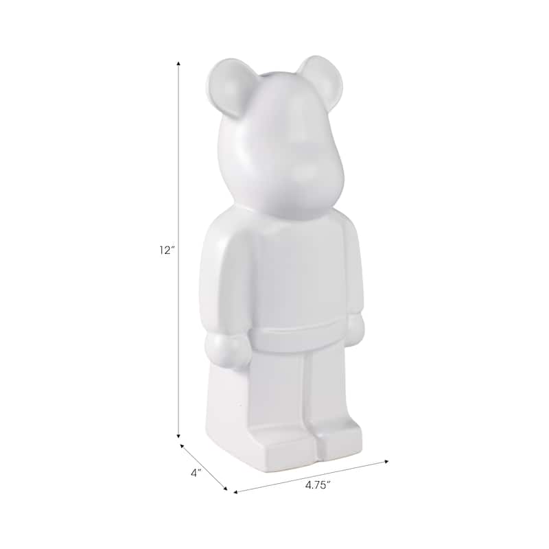 Ceramic Decorative Object Modern Minimalist Bear Figurine Home Decor - 4.75" x 4" x 11.5"