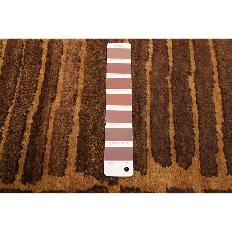 ECARPETGALLERY Hand-knotted Tangier Brown Wool Rug - 8'1 x 9'7