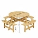preview thumbnail 2 of 11, Patio 8-seater Round Dining Set with 4 Built-in Benches