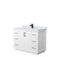 Option White, Black Trim, Carrara Marble Top