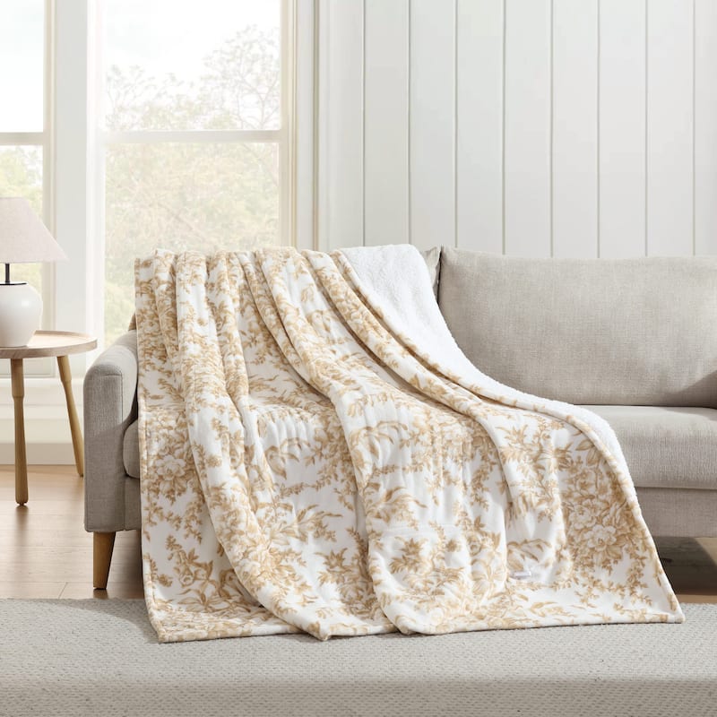 Laura Ashley Plush Reversible Heated Blanket