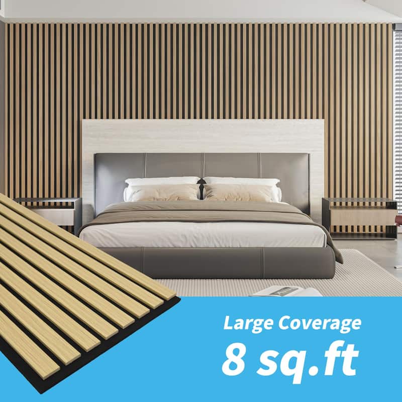4pcs 23.6"x11.8" MDF Slat Wall Paneling Cover 8 Sq.Ft.