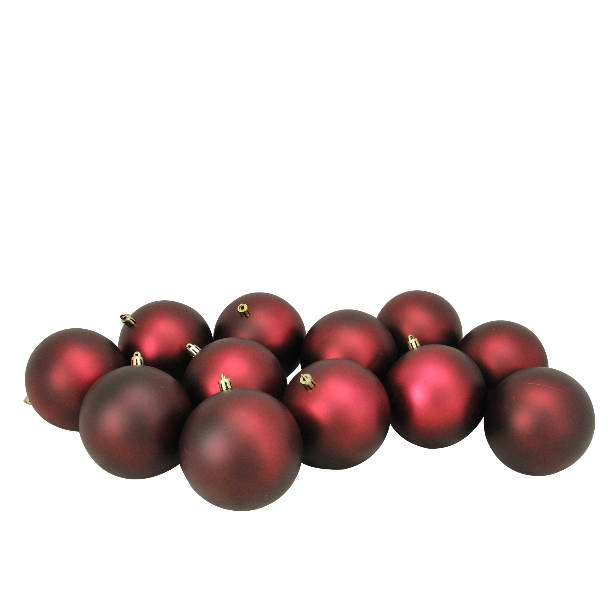 Shop 12ct Burgundy Red Shatterproof Matte Finish Christmas Ball